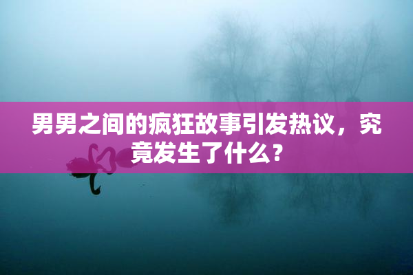 男男之间的疯狂故事引发热议，究竟发生了什么？