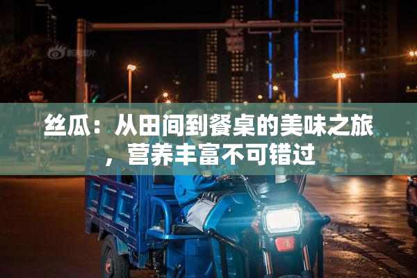 丝瓜：从田间到餐桌的美味之旅，营养丰富不可错过