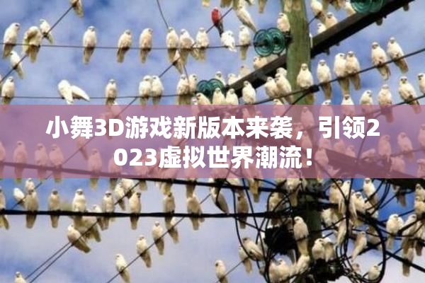 小舞3D游戏新版本来袭，引领2023虚拟世界潮流！