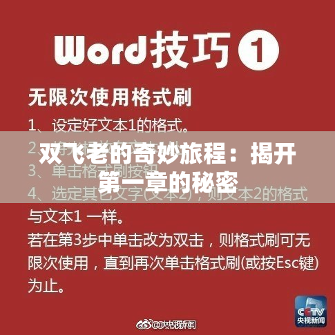 双飞老的奇妙旅程：揭开第一章的秘密