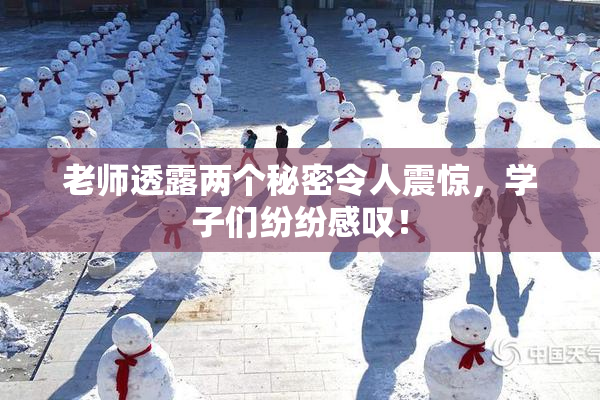 老师透露两个秘密令人震惊，学子们纷纷感叹！