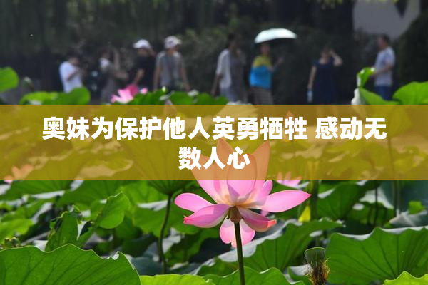 奥妹为保护他人英勇牺牲 感动无数人心