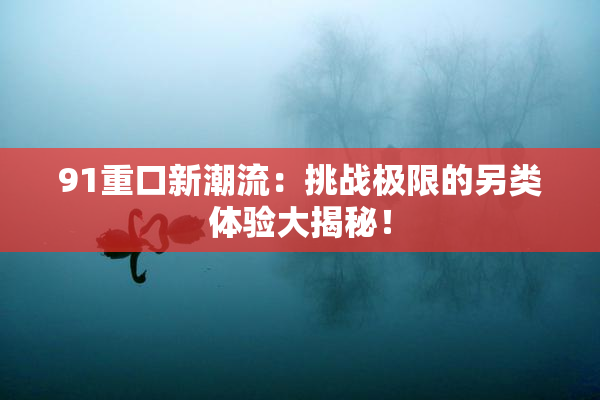 91重口新潮流：挑战极限的另类体验大揭秘！