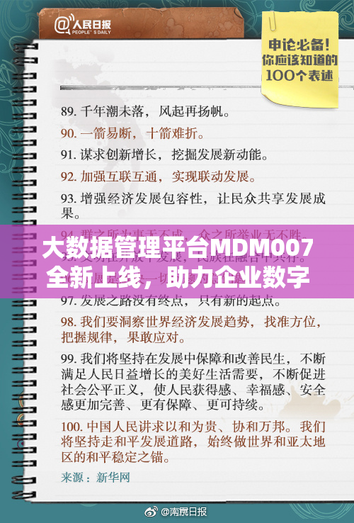 大数据管理平台MDM007全新上线，助力企业数字化转型