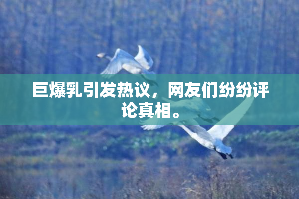 巨爆乳引发热议，网友们纷纷评论真相。