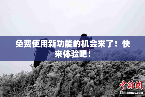 免费使用新功能的机会来了！快来体验吧！