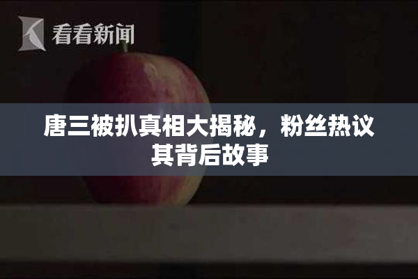 唐三被扒真相大揭秘，粉丝热议其背后故事