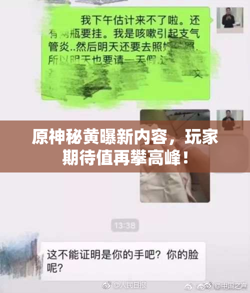 原神秘黄曝新内容，玩家期待值再攀高峰！
