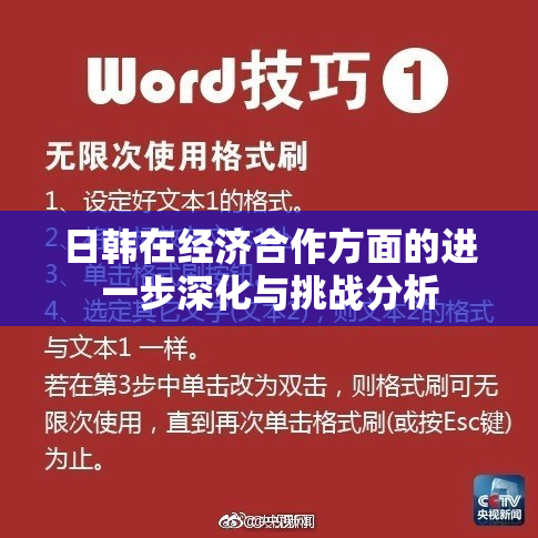 日韩在经济合作方面的进一步深化与挑战分析