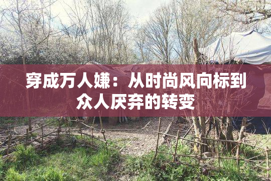 穿成万人嫌：从时尚风向标到众人厌弃的转变