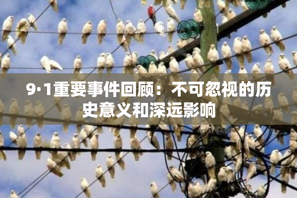 9·1重要事件回顾：不可忽视的历史意义和深远影响