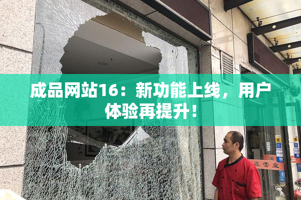 成品网站16：新功能上线，用户体验再提升！