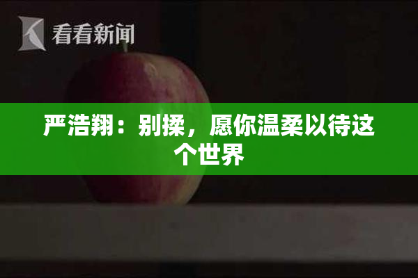 严浩翔：别揉，愿你温柔以待这个世界