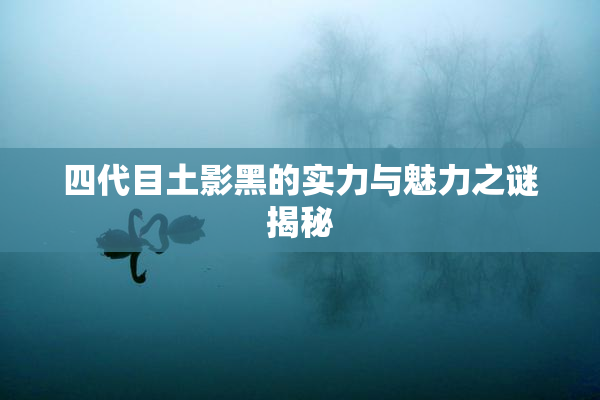 四代目土影黑的实力与魅力之谜揭秘