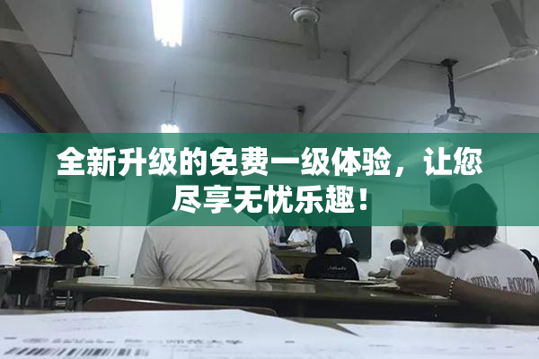 全新升级的免费一级体验，让您尽享无忧乐趣！