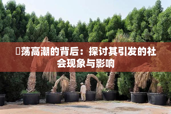 婬荡高潮的背后：探讨其引发的社会现象与影响