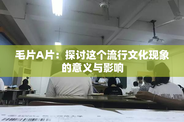 毛片A片：探讨这个流行文化现象的意义与影响
