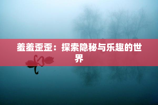 羞羞歪歪：探索隐秘与乐趣的世界