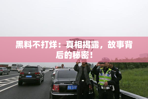 黑料不打烊：真相揭露，故事背后的秘密！