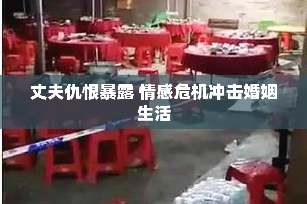 丈夫仇恨暴露 情感危机冲击婚姻生活