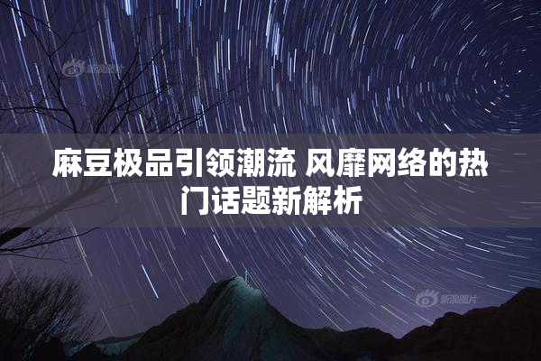 麻豆极品引领潮流 风靡网络的热门话题新解析