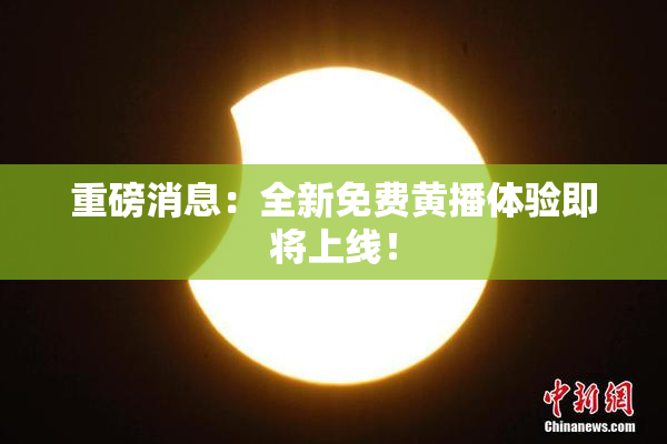 重磅消息：全新免费黄播体验即将上线！