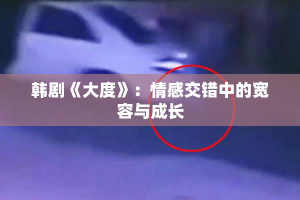 韩剧《大度》：情感交错中的宽容与成长