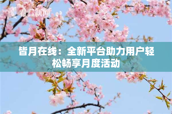 皆月在线：全新平台助力用户轻松畅享月度活动