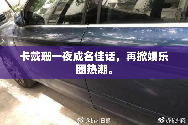 卡戴珊一夜成名佳话，再掀娱乐圈热潮。