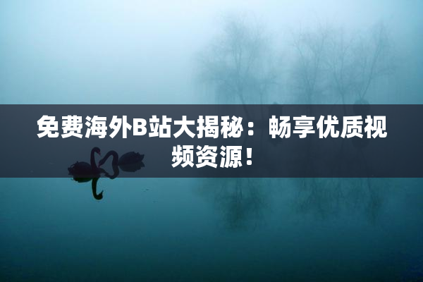 免费海外B站大揭秘：畅享优质视频资源！