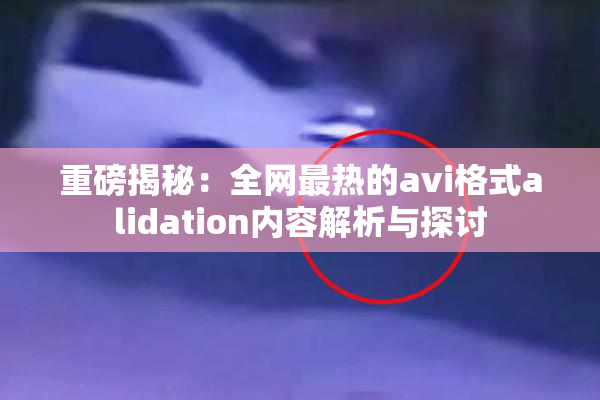 重磅揭秘：全网最热的avi格式alidation内容解析与探讨